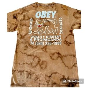 • OBEY bleach dyed tee •